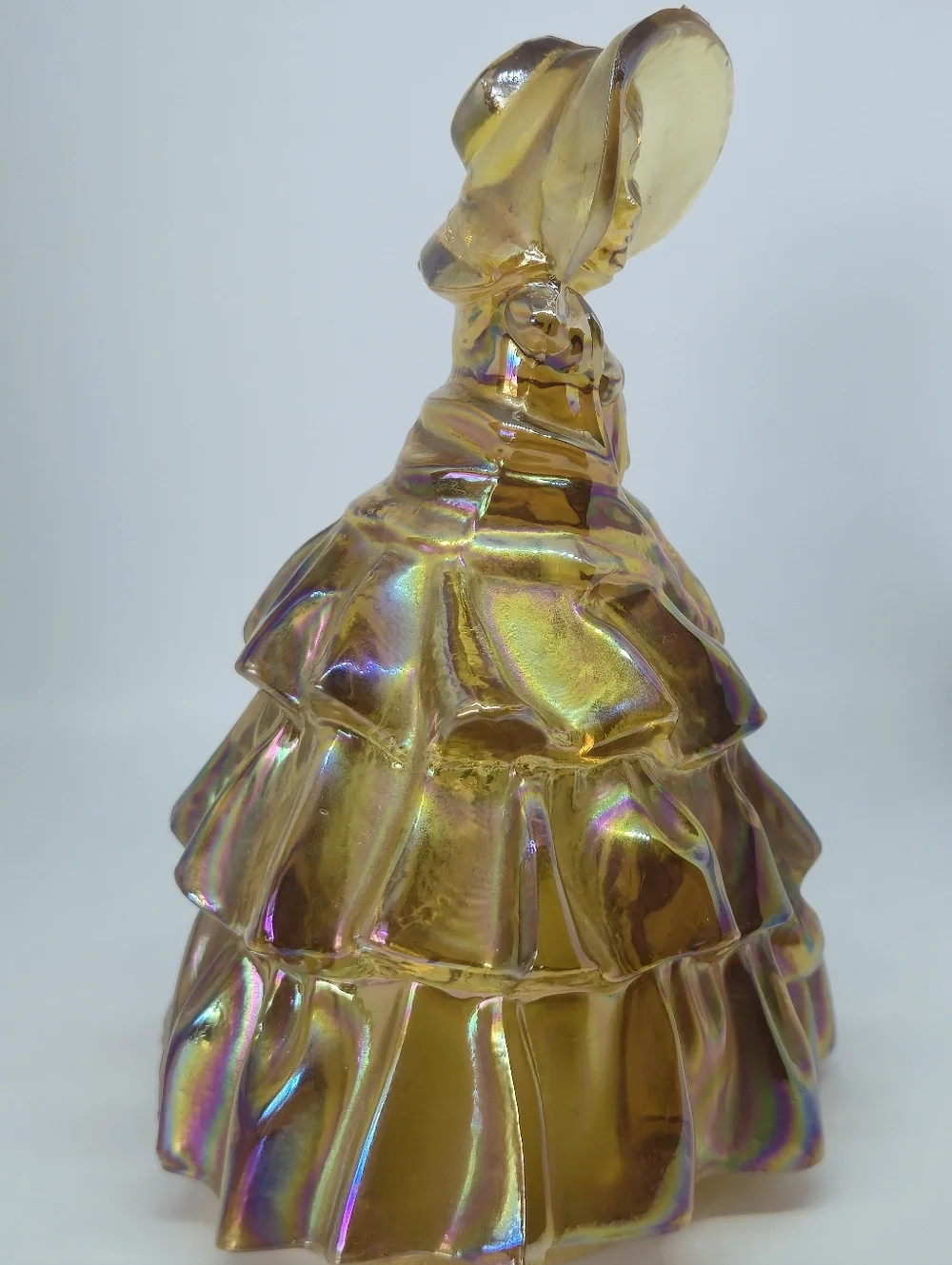 Wheaton Southern Belle Colonial Lady Marigold Iridescent Carnival Glass 6" - Picture 3 of 10